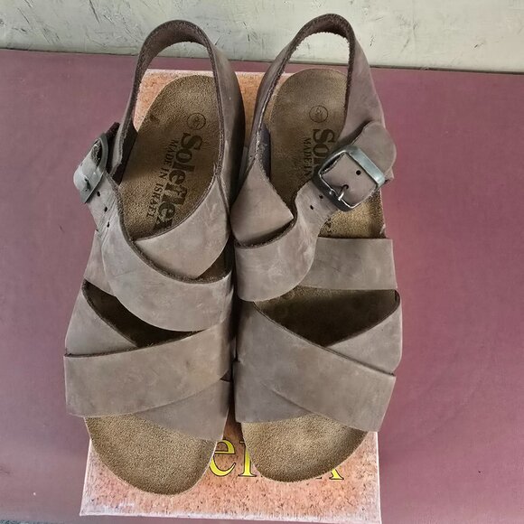 New Womens Brown Strappy Sandals 6M - Picture 1 of 5